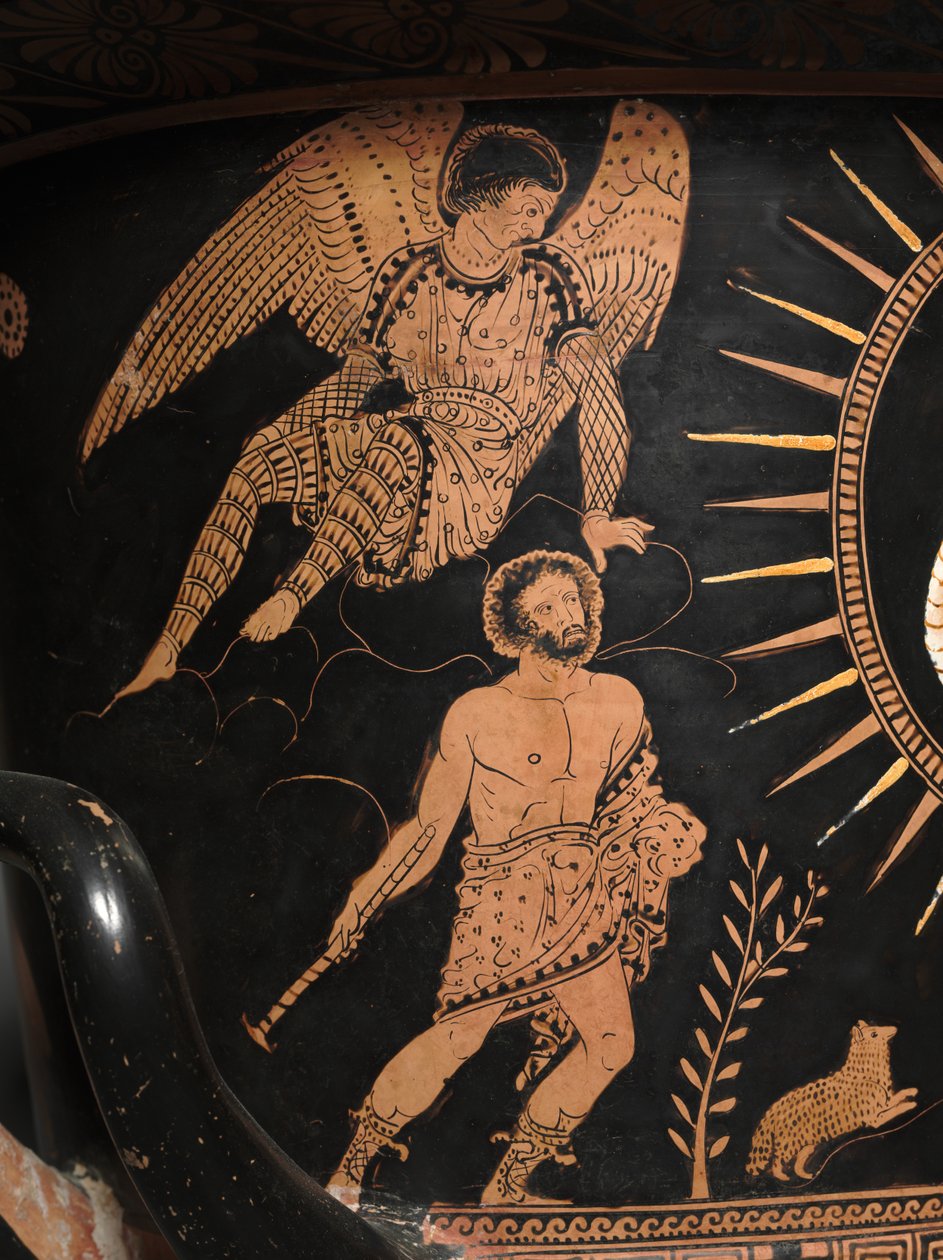 Detalj från en rödfigur lekythos av Douris