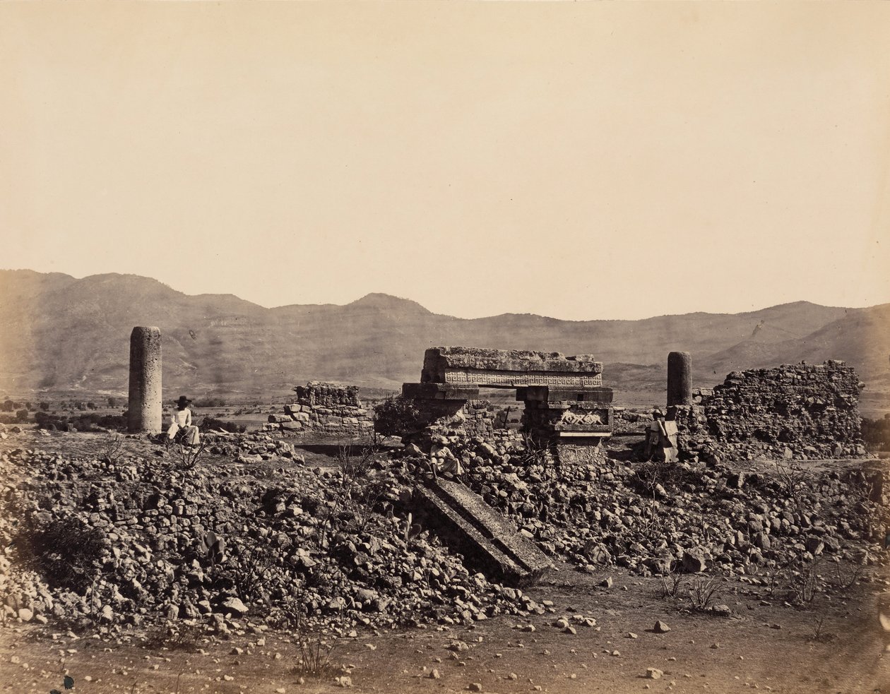 Andra palatset i Mitla, Mexiko, februari 1860. av Désiré Charnay