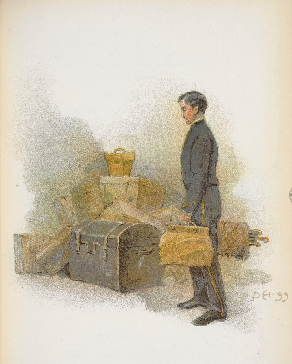 En järnvägsportier. av Dudley Hardy
