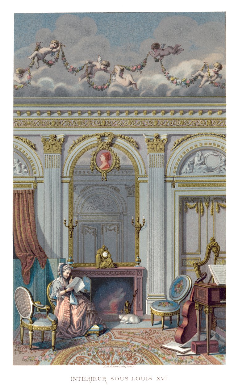 Interiör under Ludvig XVI, 1885. av Durin