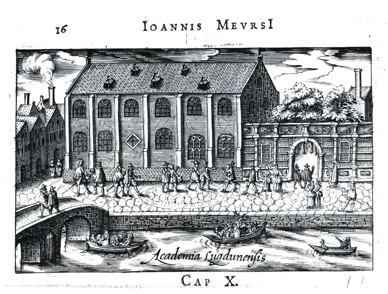University of Leiden, från "A Dutch Athens" av J. Meursius, pub. år 1625 av Dutch School
