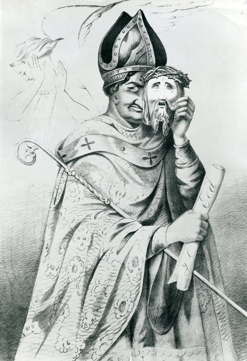 Karikatyr av påven Pius IX (1792-1878) av Dutch School