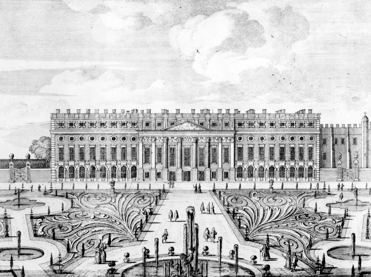 Den södra fasaden av Hampton Court av Dutch School