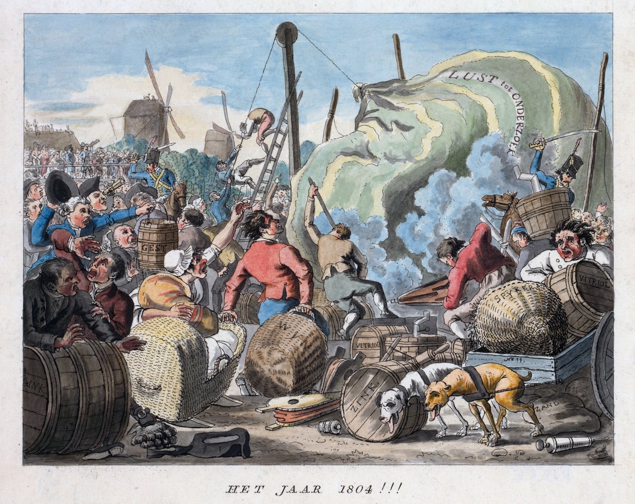 Året 1804, c.1794 (handkolorerad gravyr) av Dutch School