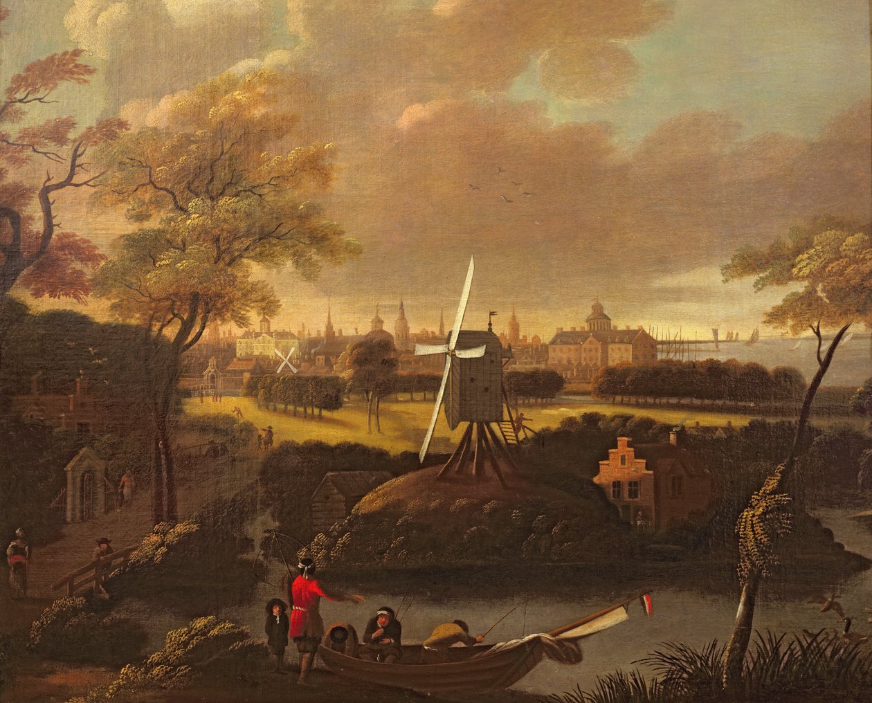 Utsikt över New York av Dutch School