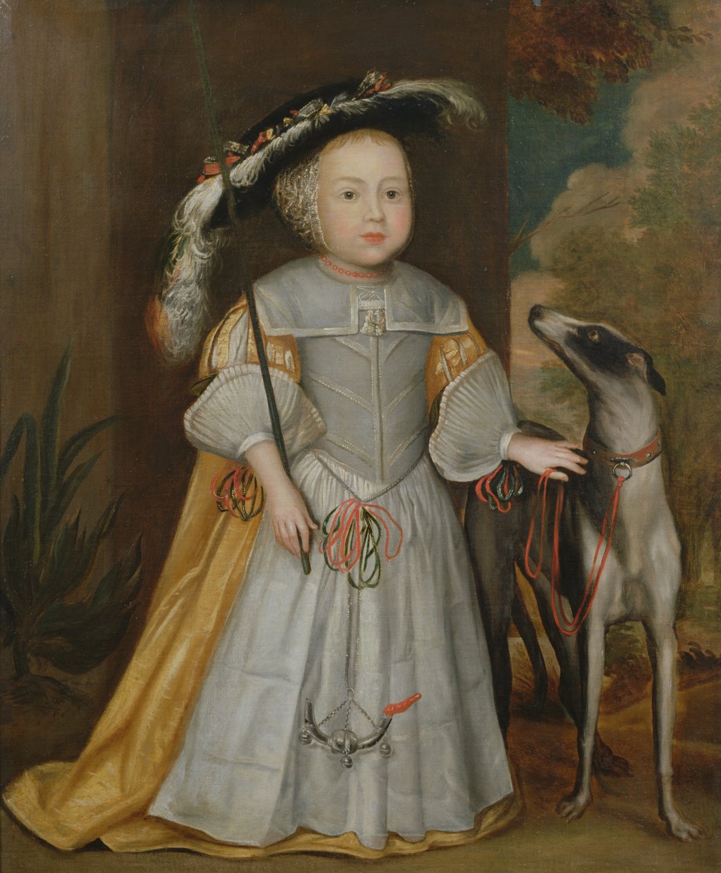 Ung pojke och pekare, 1650 av Dutch School