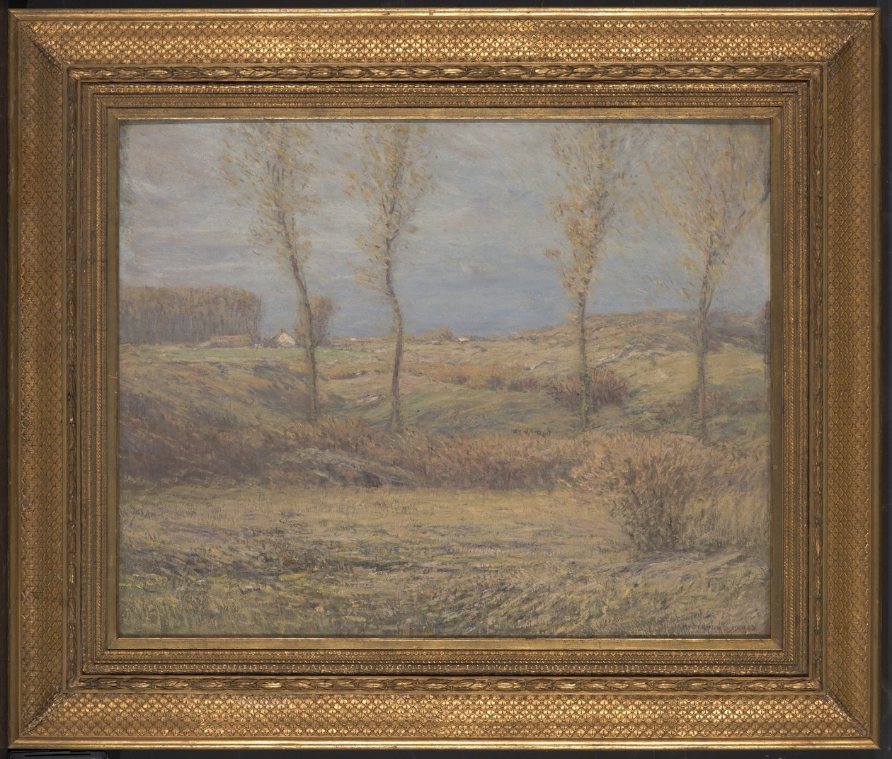 Novembermorgon (olja på panel) av Dwight William Tryon