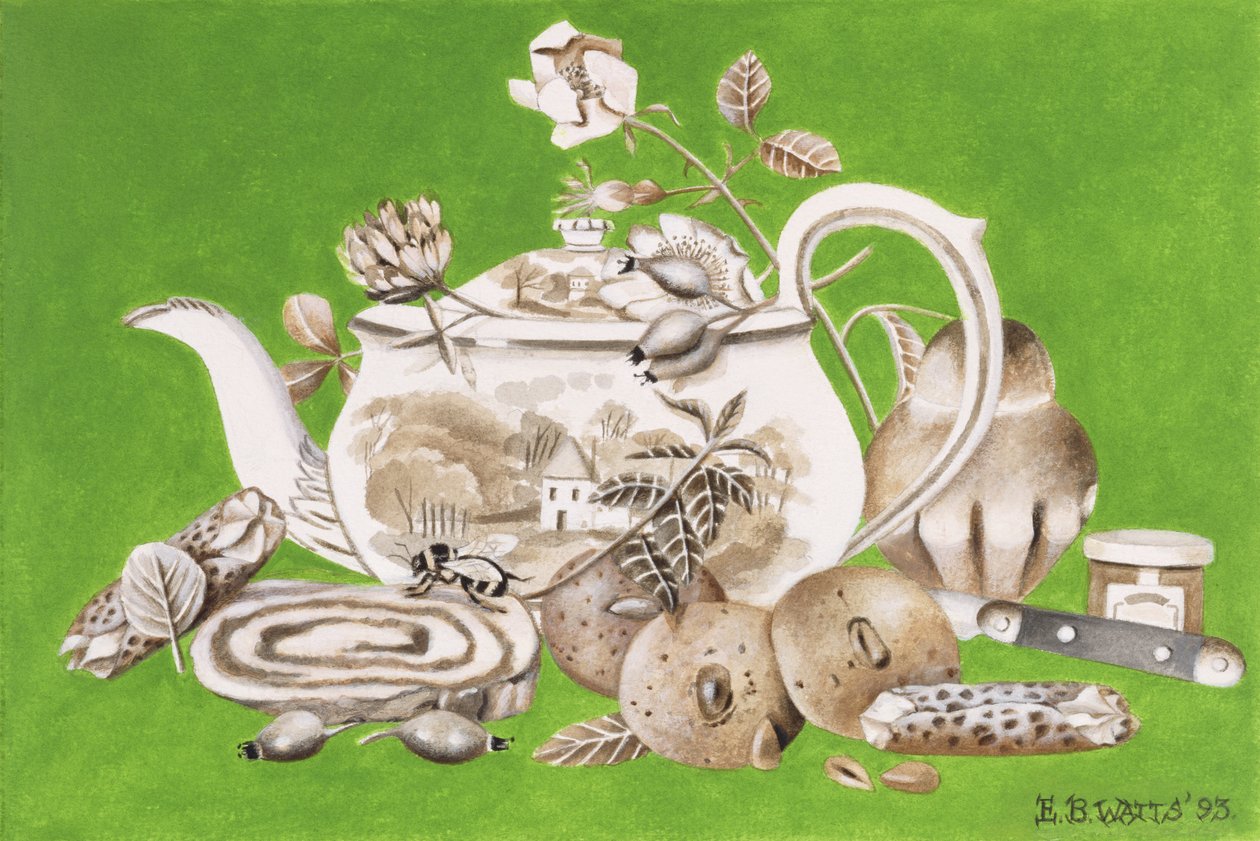 Tea, 1993 (akryl på papper) av E.B. Watts