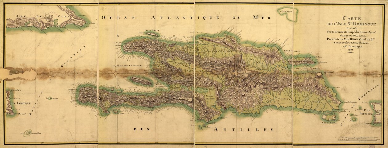 Karta över Isle Santo Domingo av E. Beaucosté