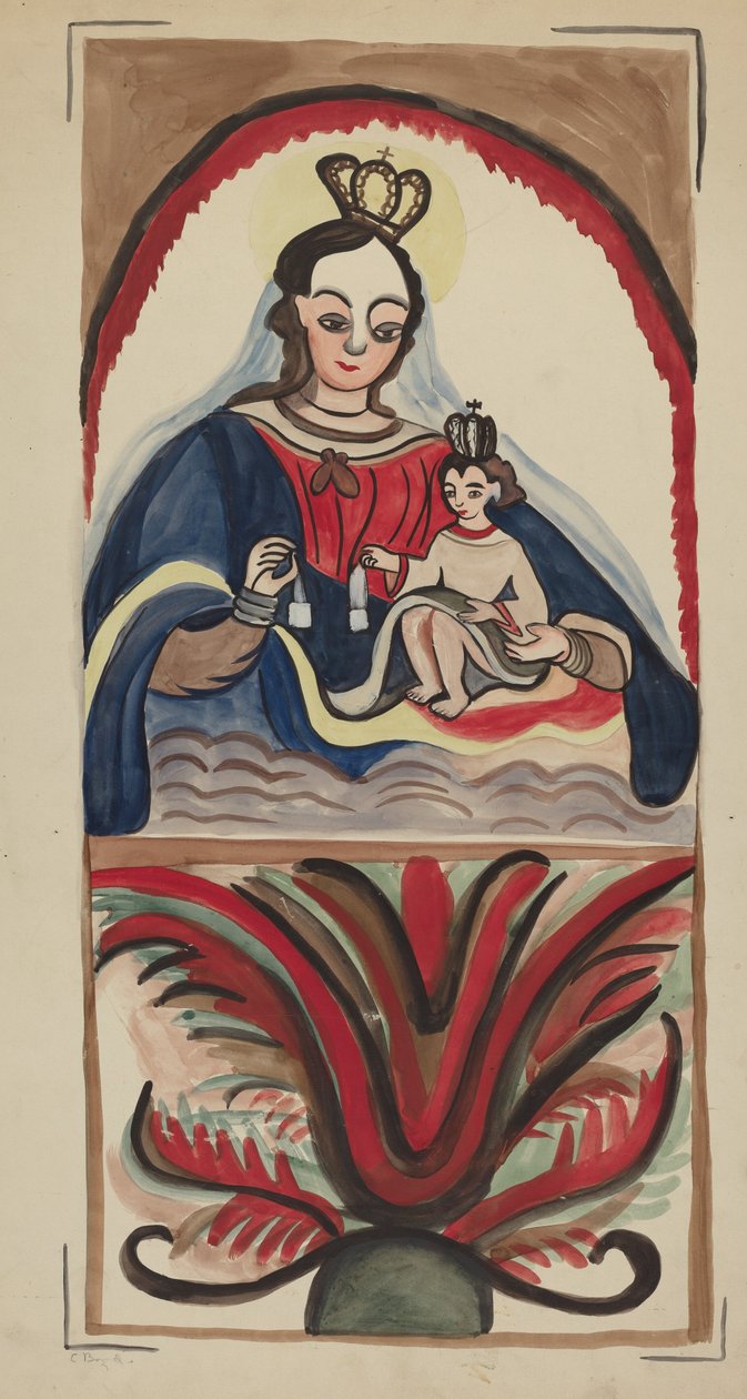 Retablo - Virgin & Child, 19351942. av E. Boyd