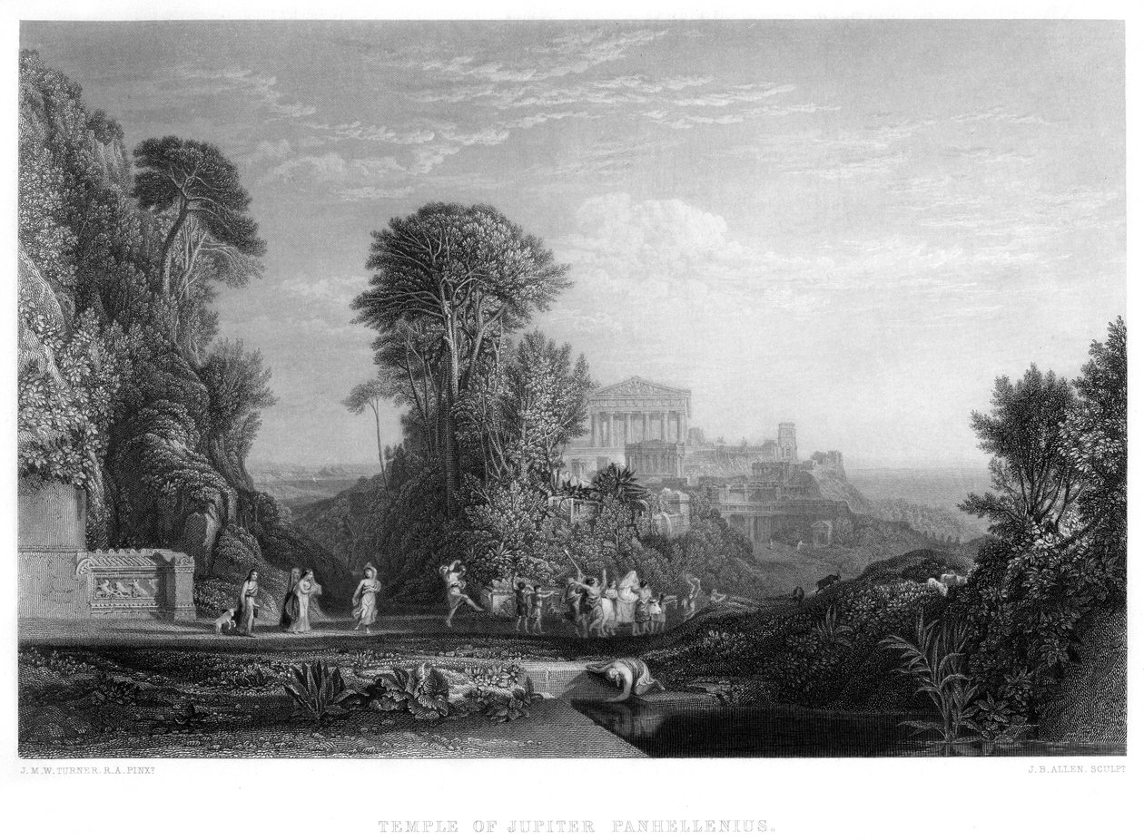 Jupiter Panhellenius tempel, 1800-talet av E. Challis