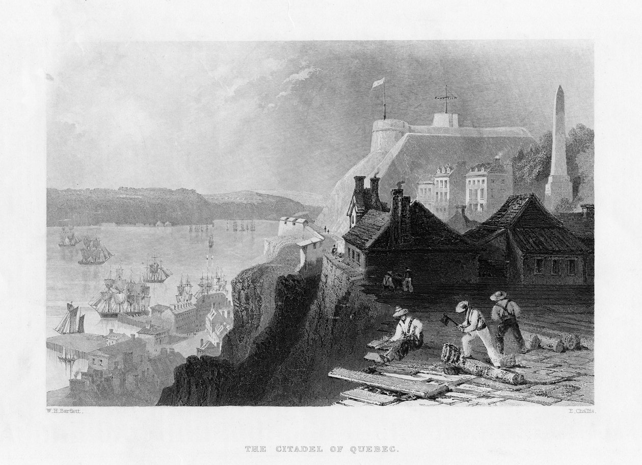 Citadellet i Quebec, Kanada, 1800-talet av E. Challis