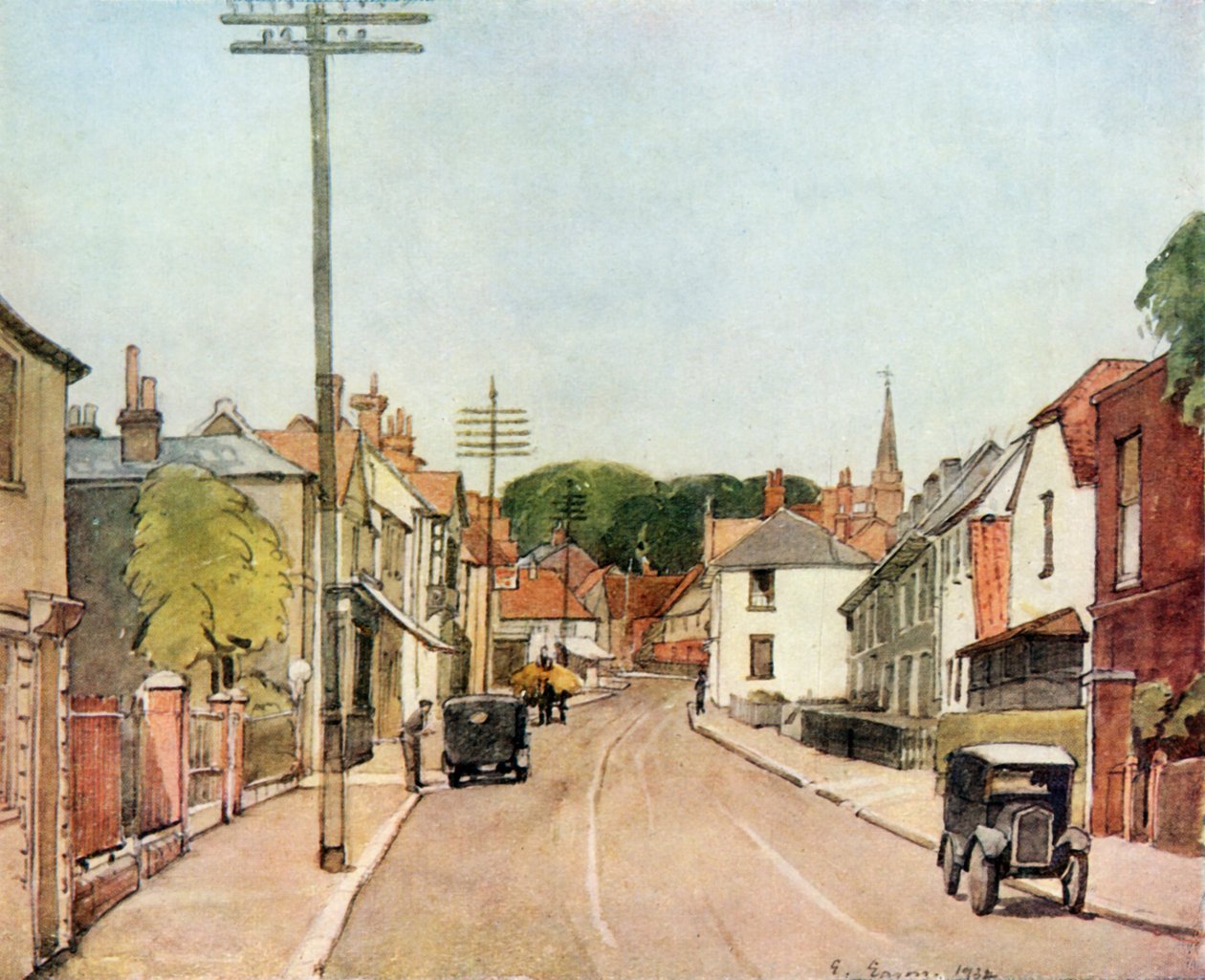 "An Essex Village: Ongar High Street", 1943. av E. Eason