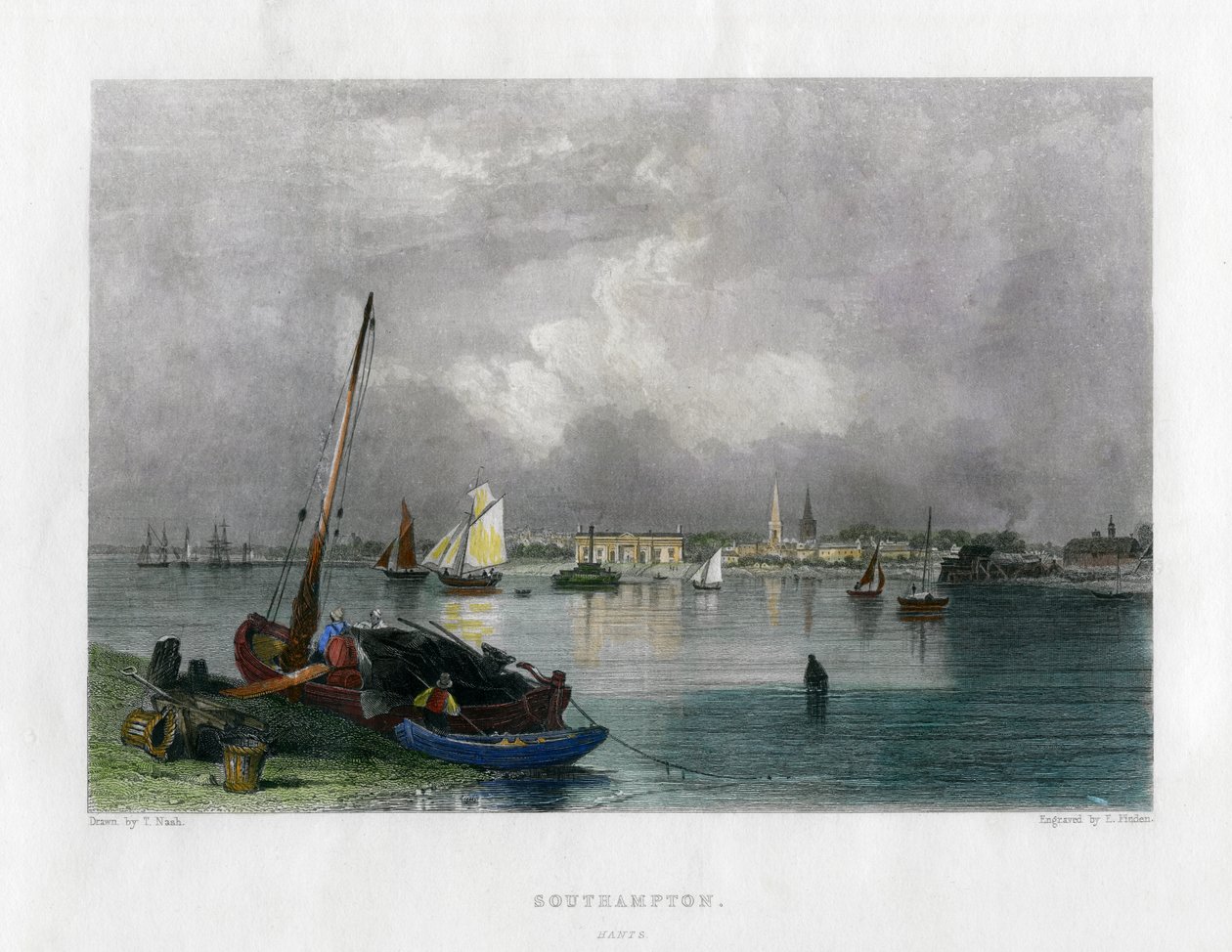 Southampton, Hampshire, 1800-talet. av E. Finden
