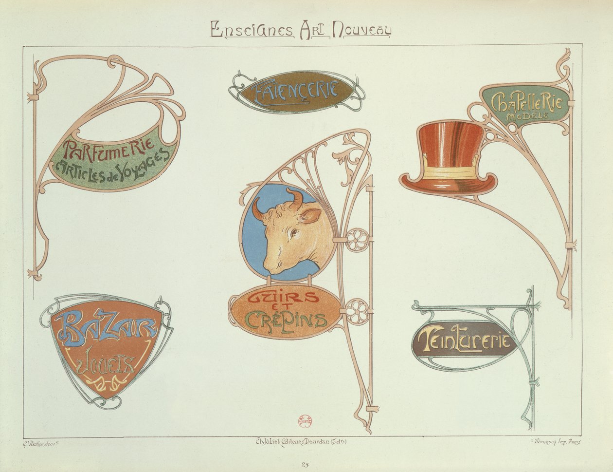 Butiksskyltar i jugendstil, 1903 av E. Mulier