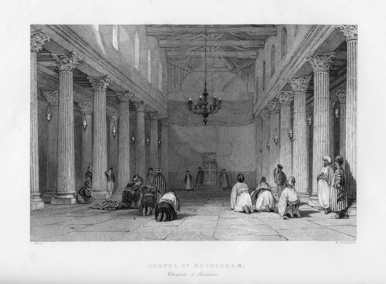 Ett kapell i Betlehem, Israel, 1841. av E. Redclyffe