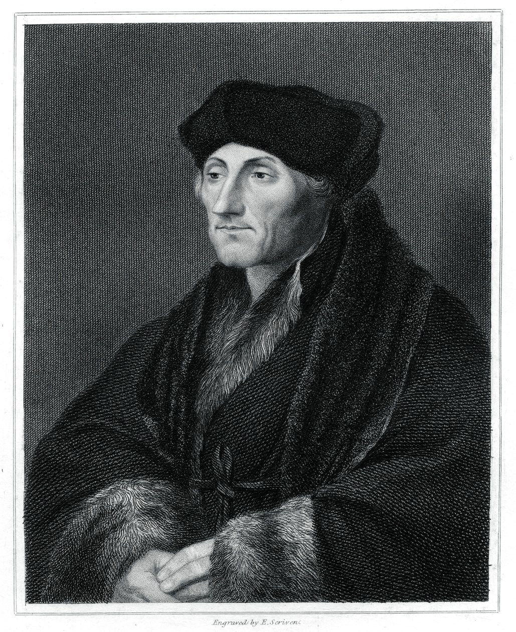 Desiderius Erasmus, renässanshumanist, 1833 av E. Scriven