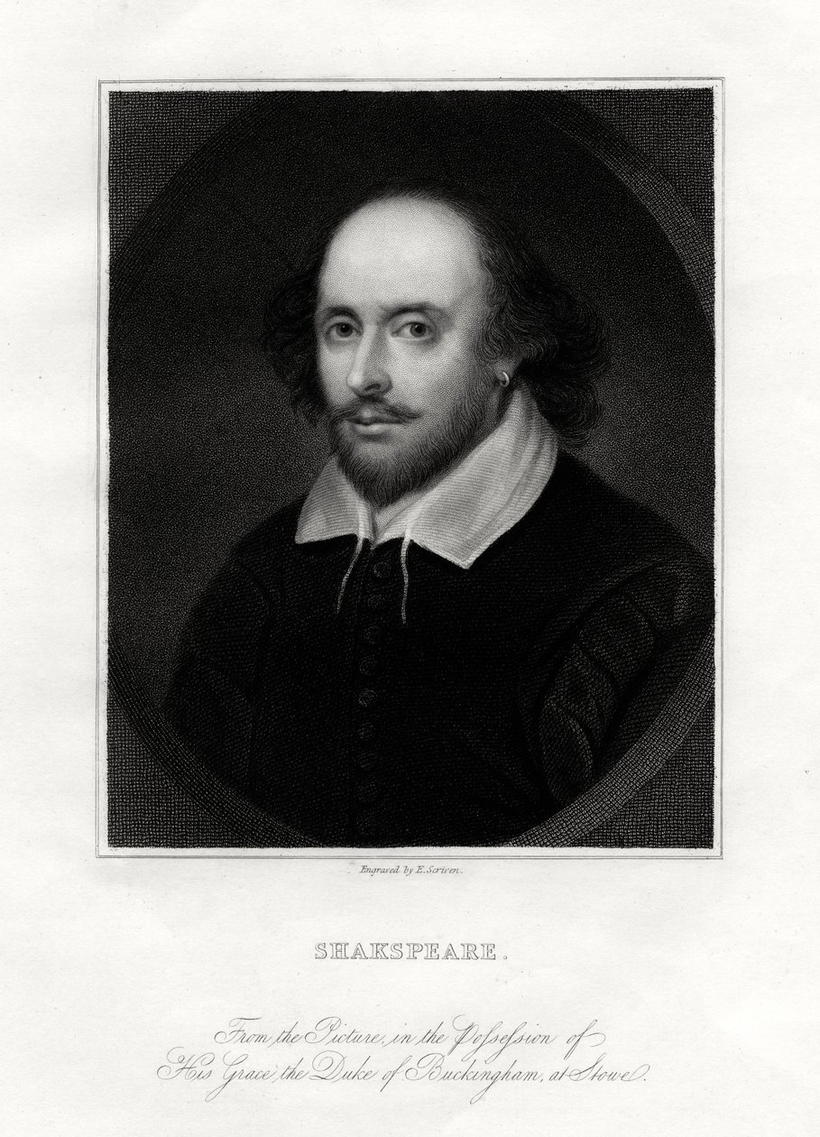 William Shakespeare, engelsk dramatiker, 1800-talet. av E. Scriven