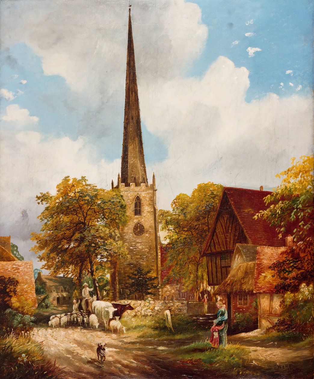 Yardley Church and School, 1900. av E Watts