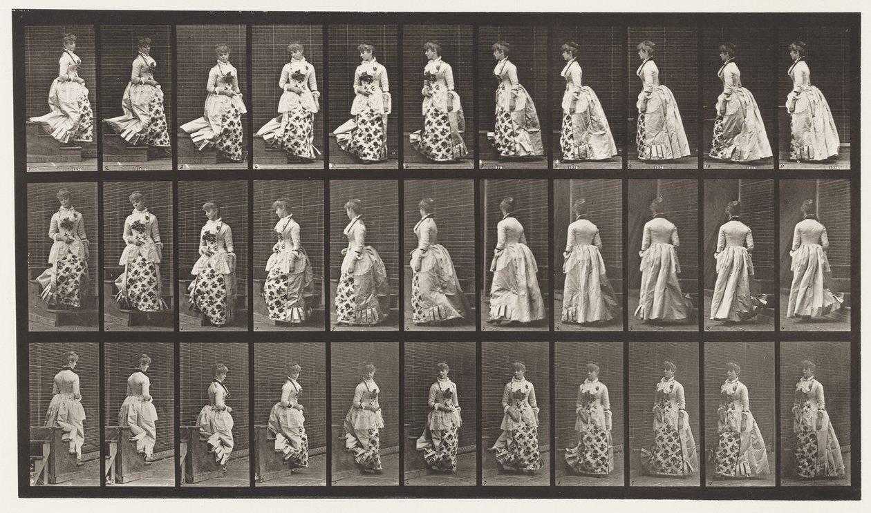 Tavla 139. Descending Stairs Turning, 1885 av Eadweard Muybridge