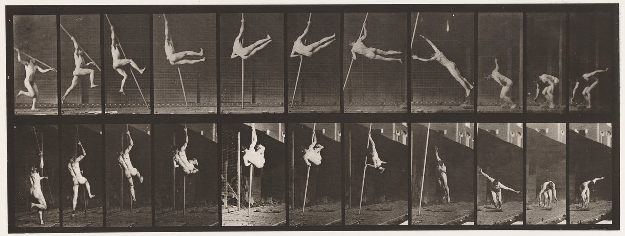 Plåt 164. Hoppning; Stånghoppning, 1872-1885 av Eadweard Muybridge