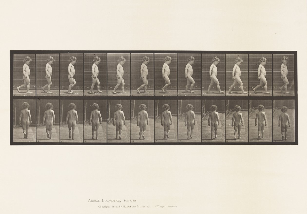 Plåt 467. Barn, gående, 1885 av Eadweard Muybridge