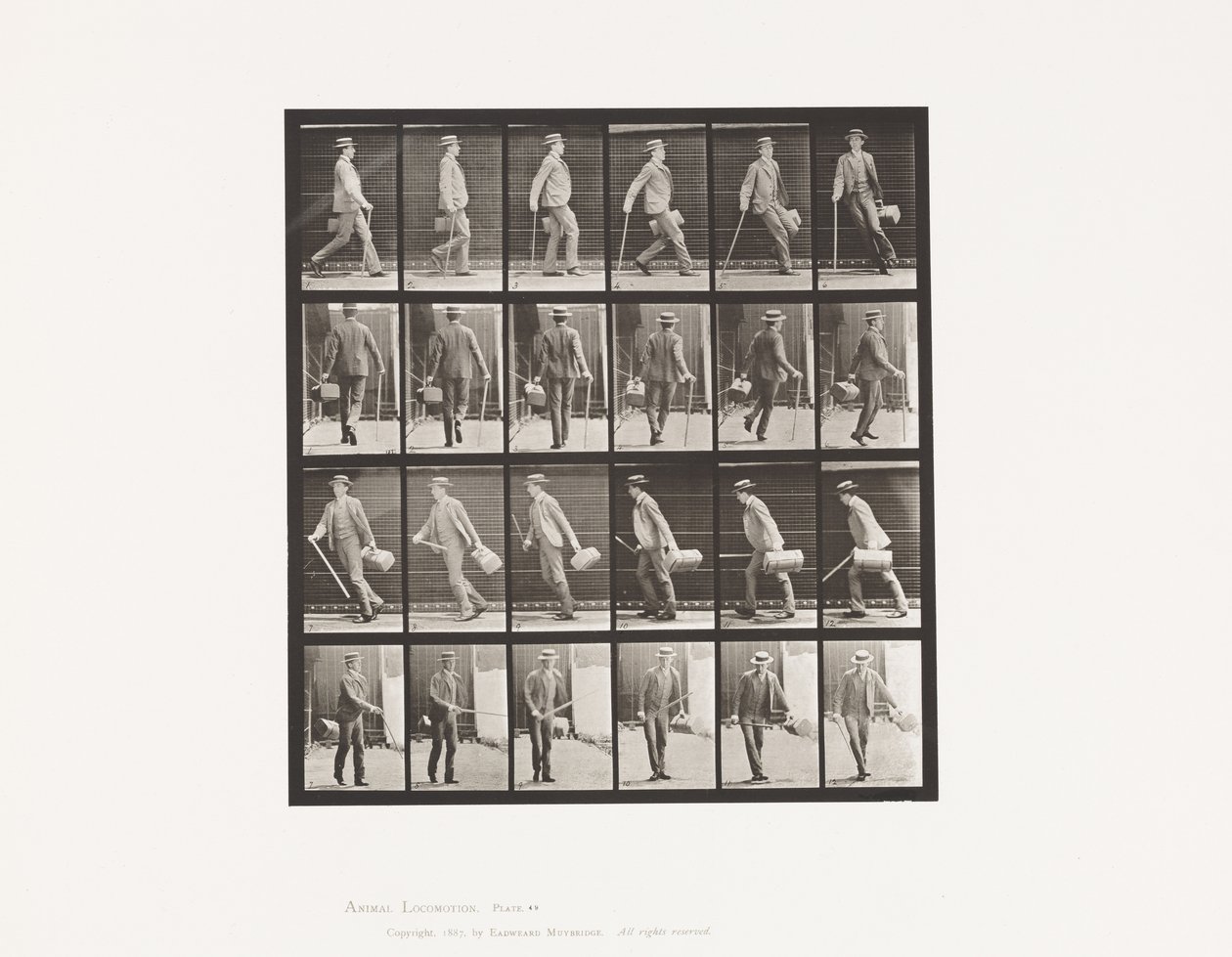 Plåt 49. Gå och vända sig snabbt av Eadweard Muybridge