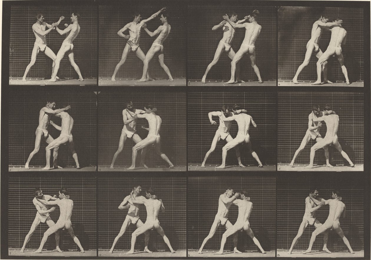 Skylt nummer 340. Boxning, öppen hand (skor) av Eadweard Muybridge