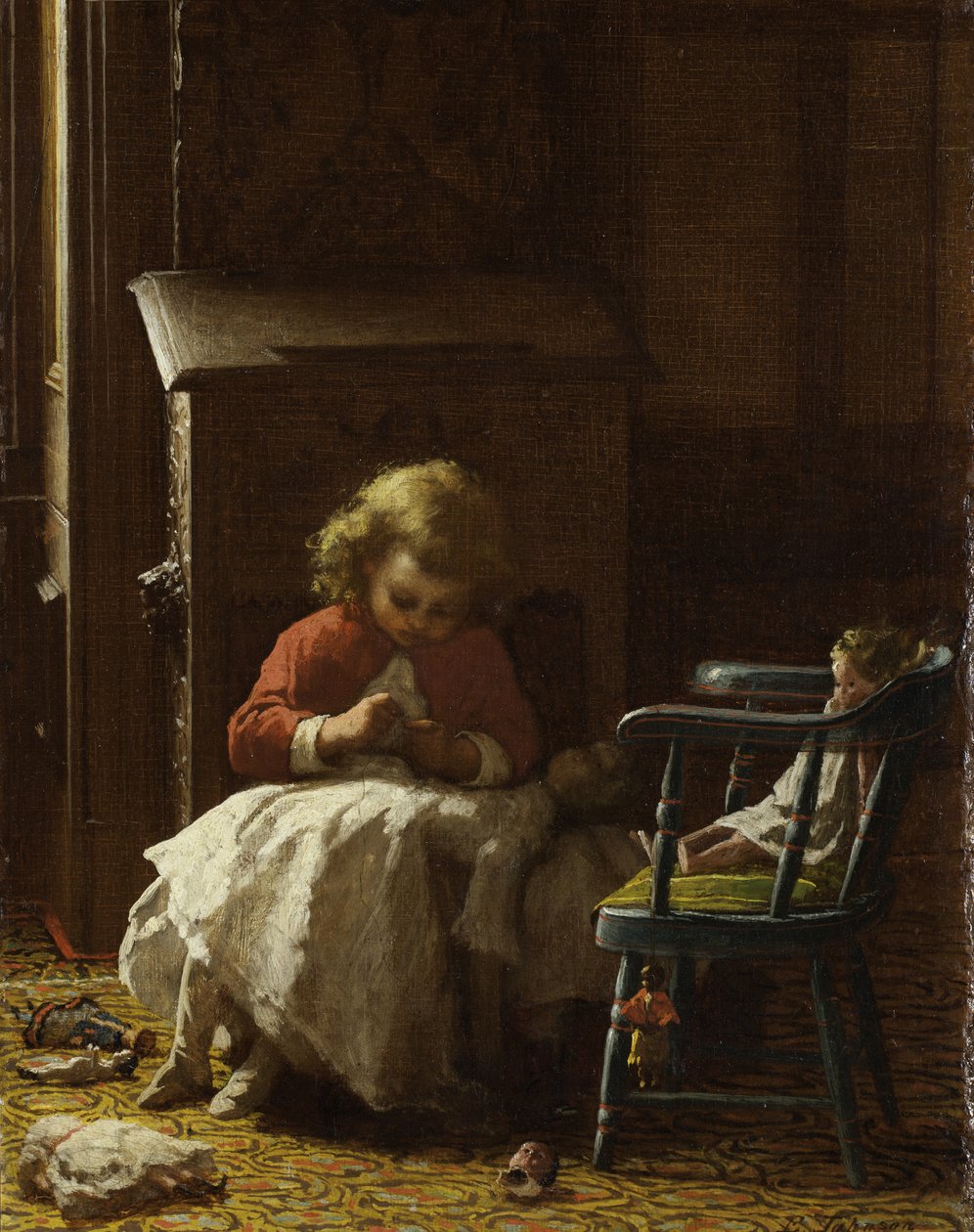 Familjevård, 1873 av Eastman Johnson