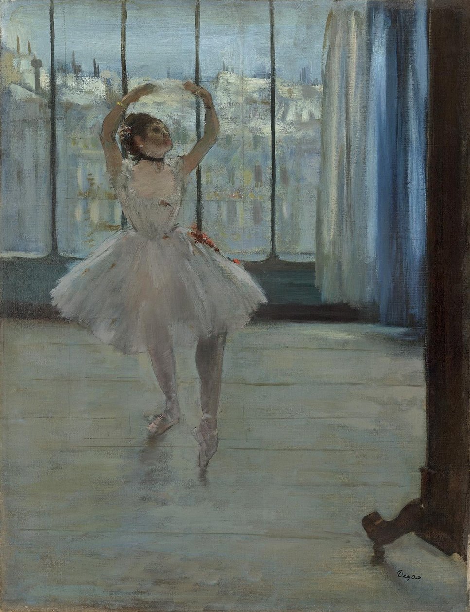Dancer Posing for a Photographer Dancer in Front of the Window av Edgar Degas