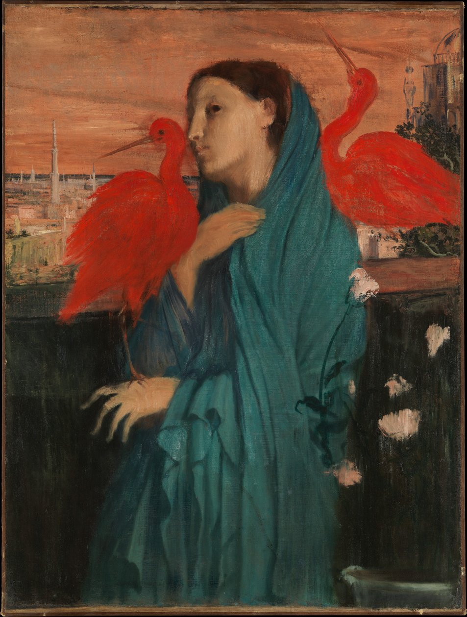  Jeune femme avec IbisnEnglish: Young Woman with Ibisn  av Edgar Degas
