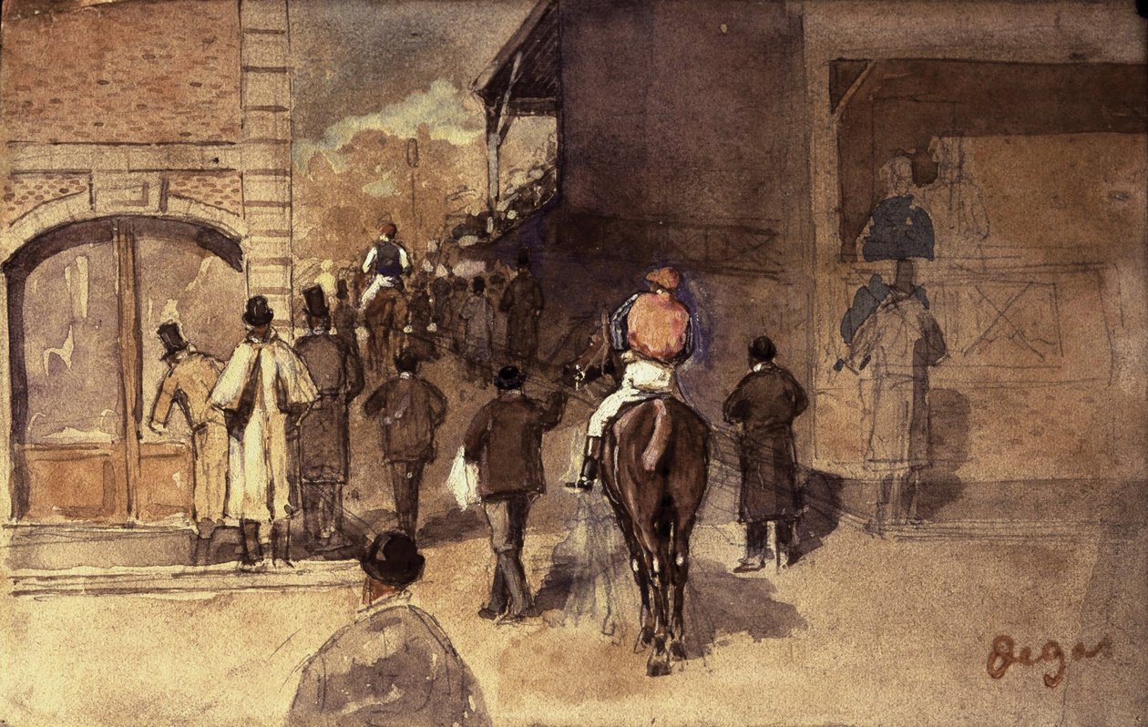  La Sortie de Pesage av Edgar Degas