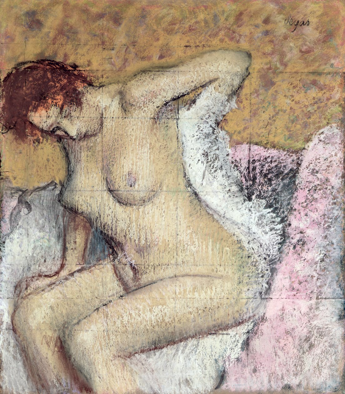 Efter badet (pastell och gouache på papper) av Edgar Degas