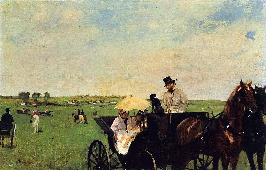 Coaches at the race  av Edgar Degas