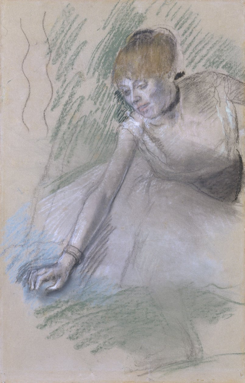 Danserinde, 1880-85 (pastel på papir, nedlagt ombord) swed av Edgar Degas
