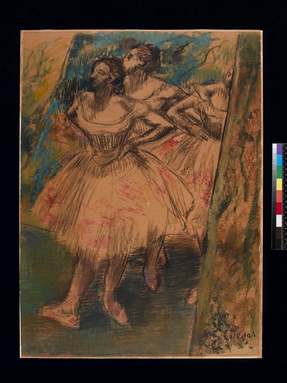 Dancer in the Wing, ca 1905 (svart krita och pastell på papper) av Edgar Degas