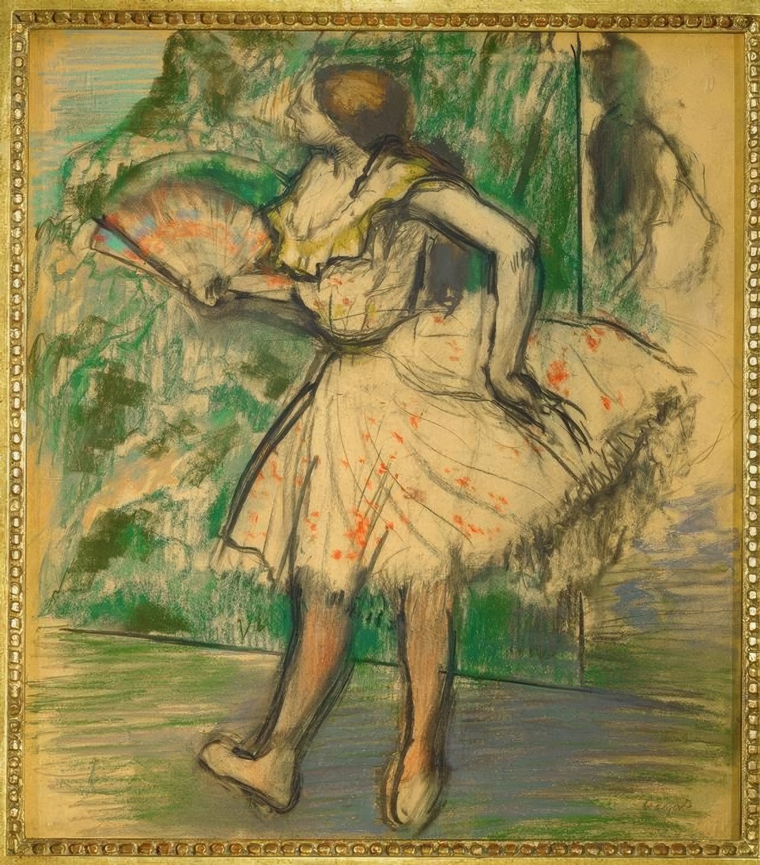 Dansare med en fläkt av Edgar Degas