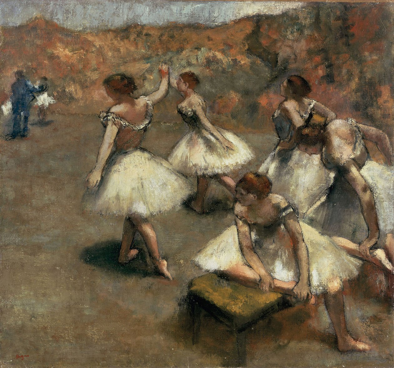 Danseuses sur la scène av Edgar Degas