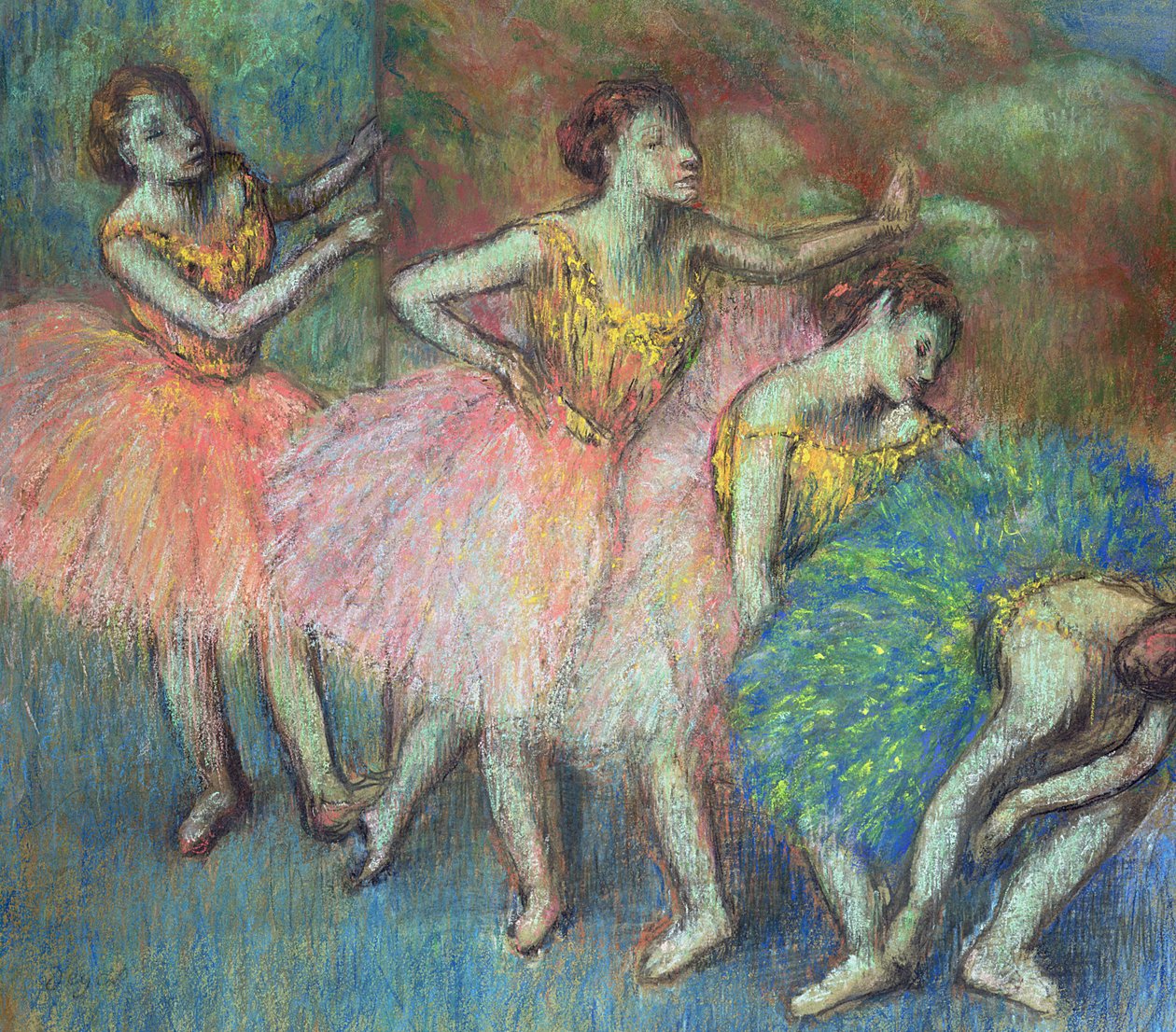 Fyra dansare, 1903 (pastell) av Edgar Degas