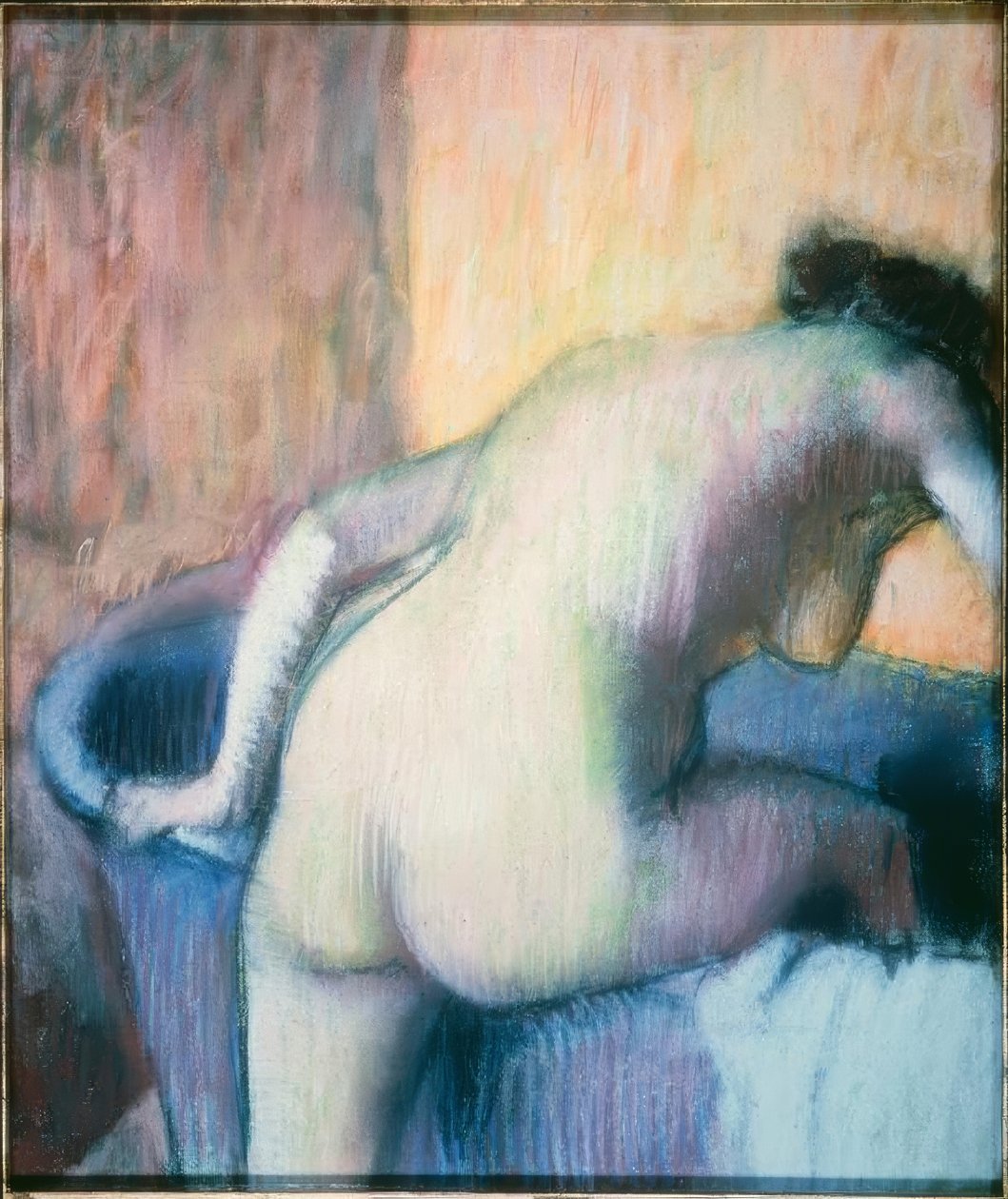 Kvinna som går in i ett badkar av Edgar Degas