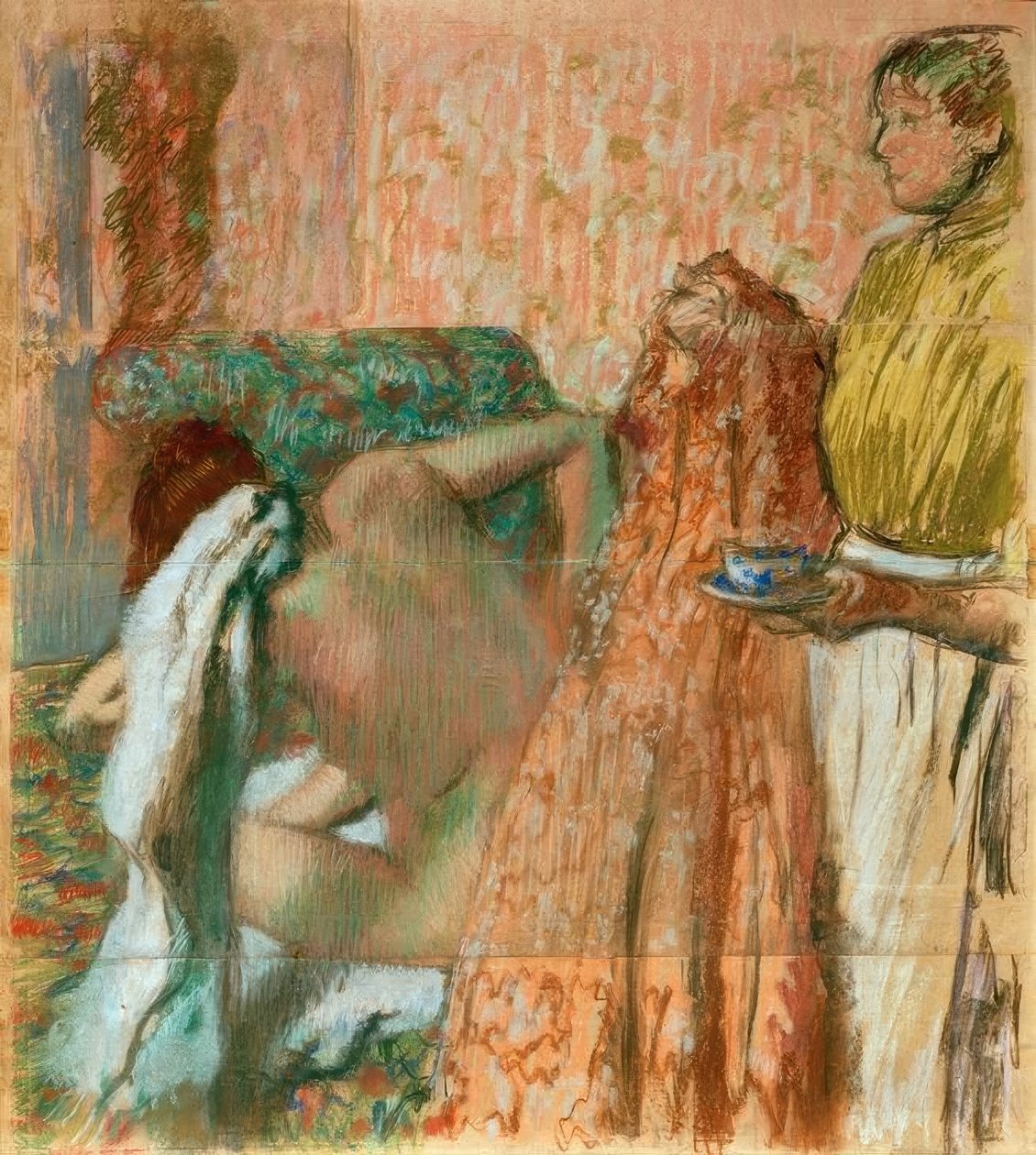Frukost efter badet av Edgar Degas