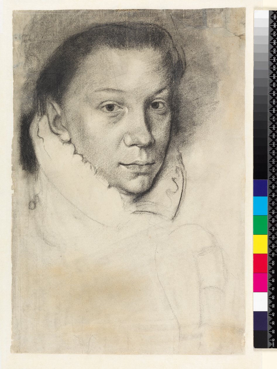 PD.22-1978 Elizabeth de Valois (efter Anthonis Mor eller Moro), c.1880 (kol på papper) av Edgar Degas
