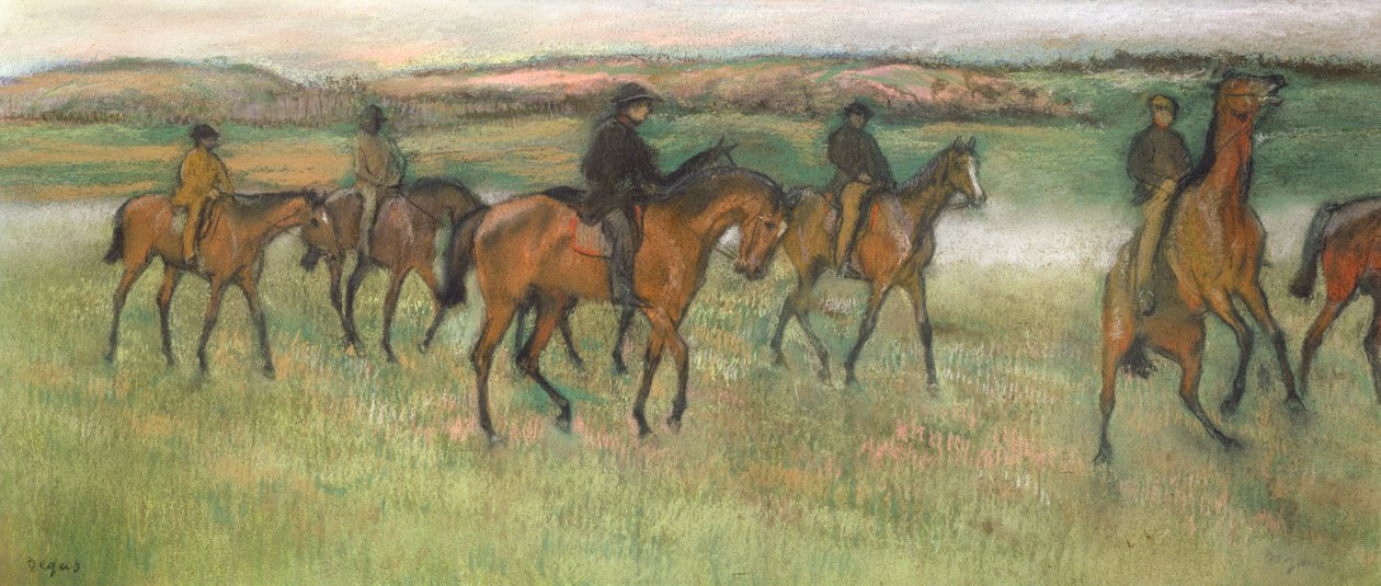 Tävlingshästar (pastell) av Edgar Degas