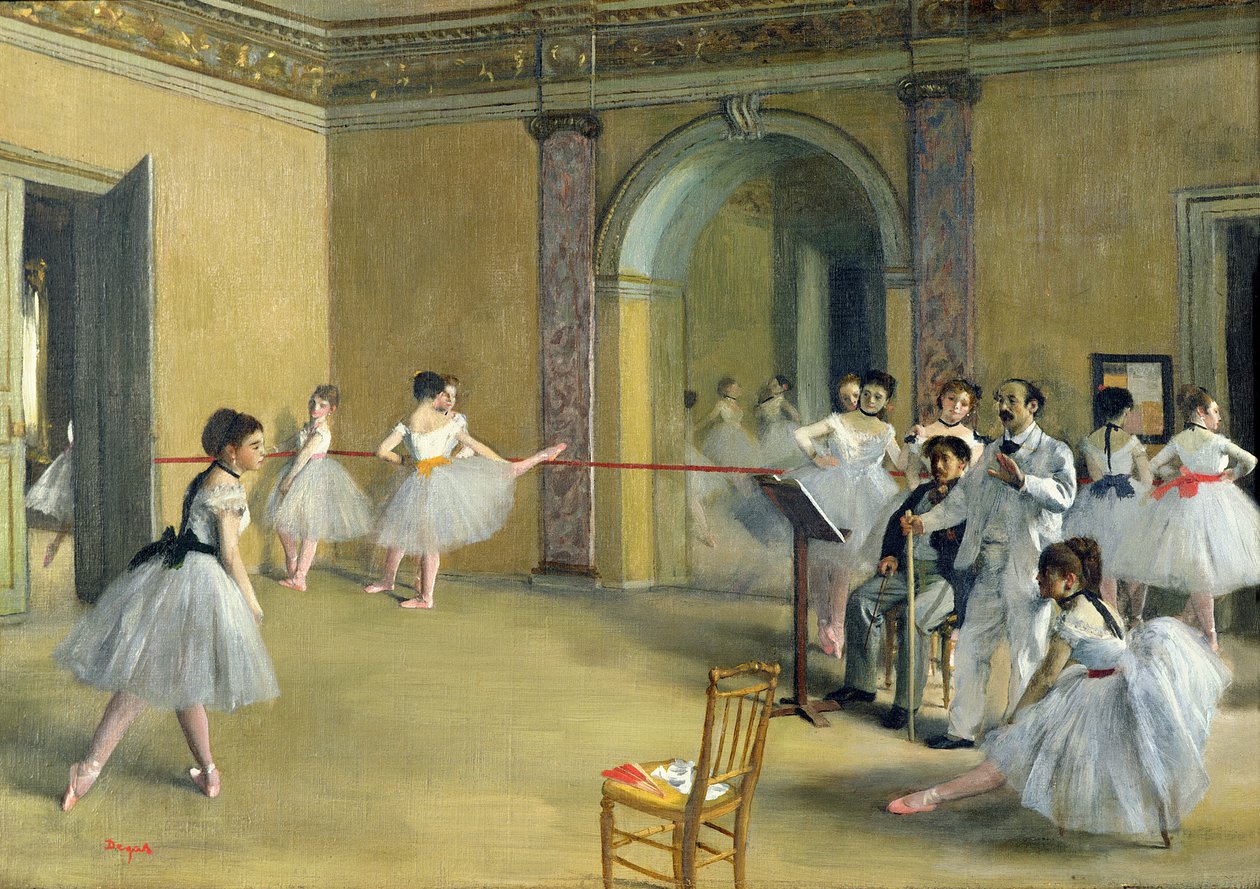Dansfoajén på Operan på rue Le Peletier, 1872 av Edgar Degas
