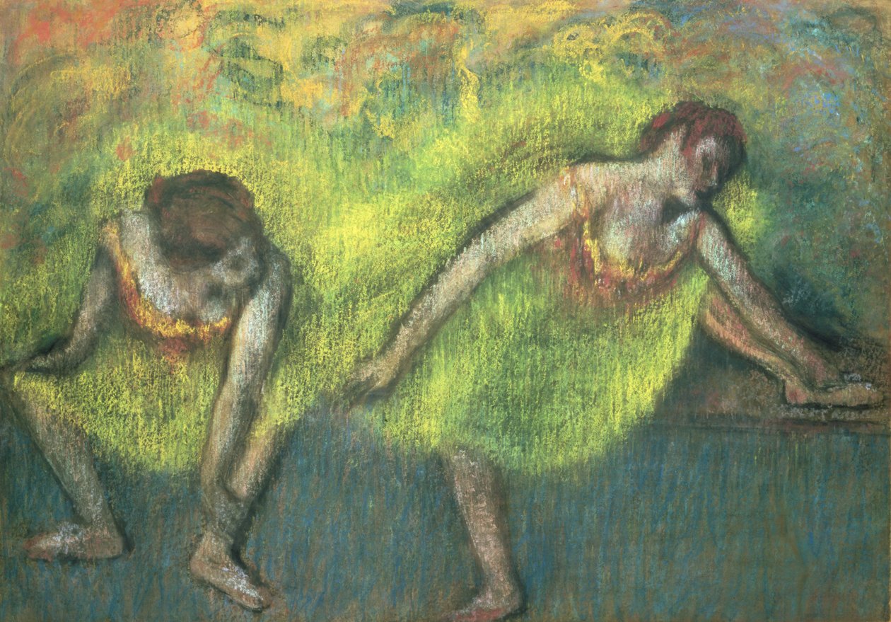 Två dansare avkopplande (pastell) av Edgar Degas