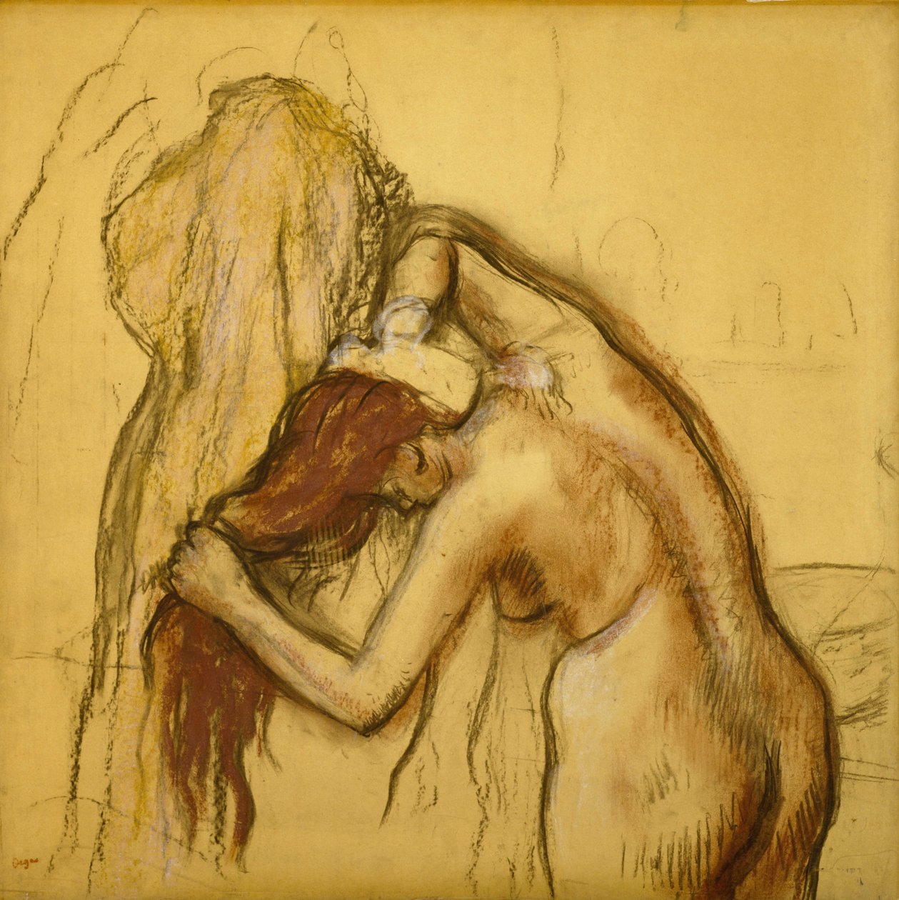 Kvinna som torkar sig själv av Edgar Degas
