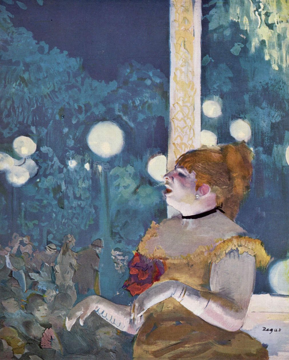På Café-konsert: La Chanson du chien av Edgar Degas