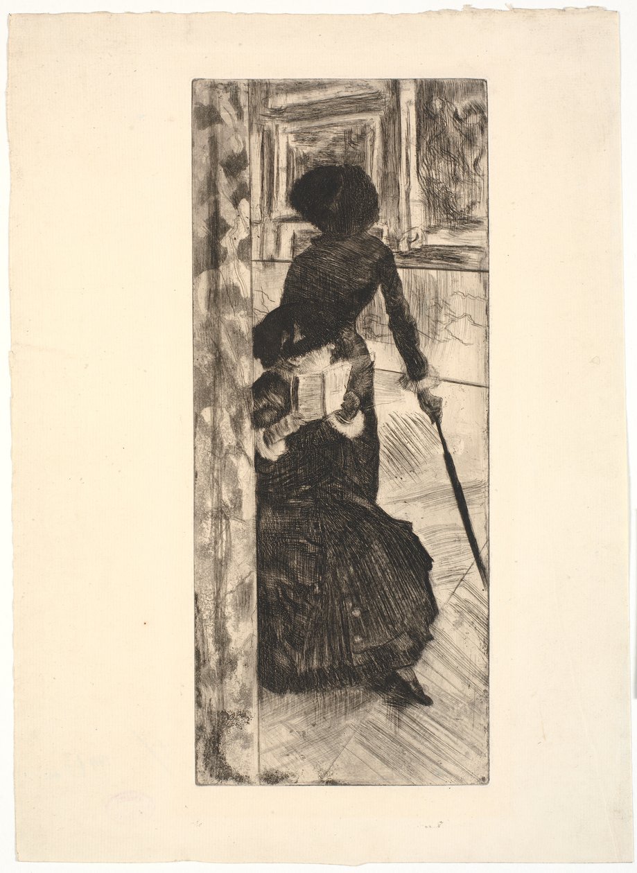 På Louvren: Målning (Mary Cassatt) av Edgar Degas