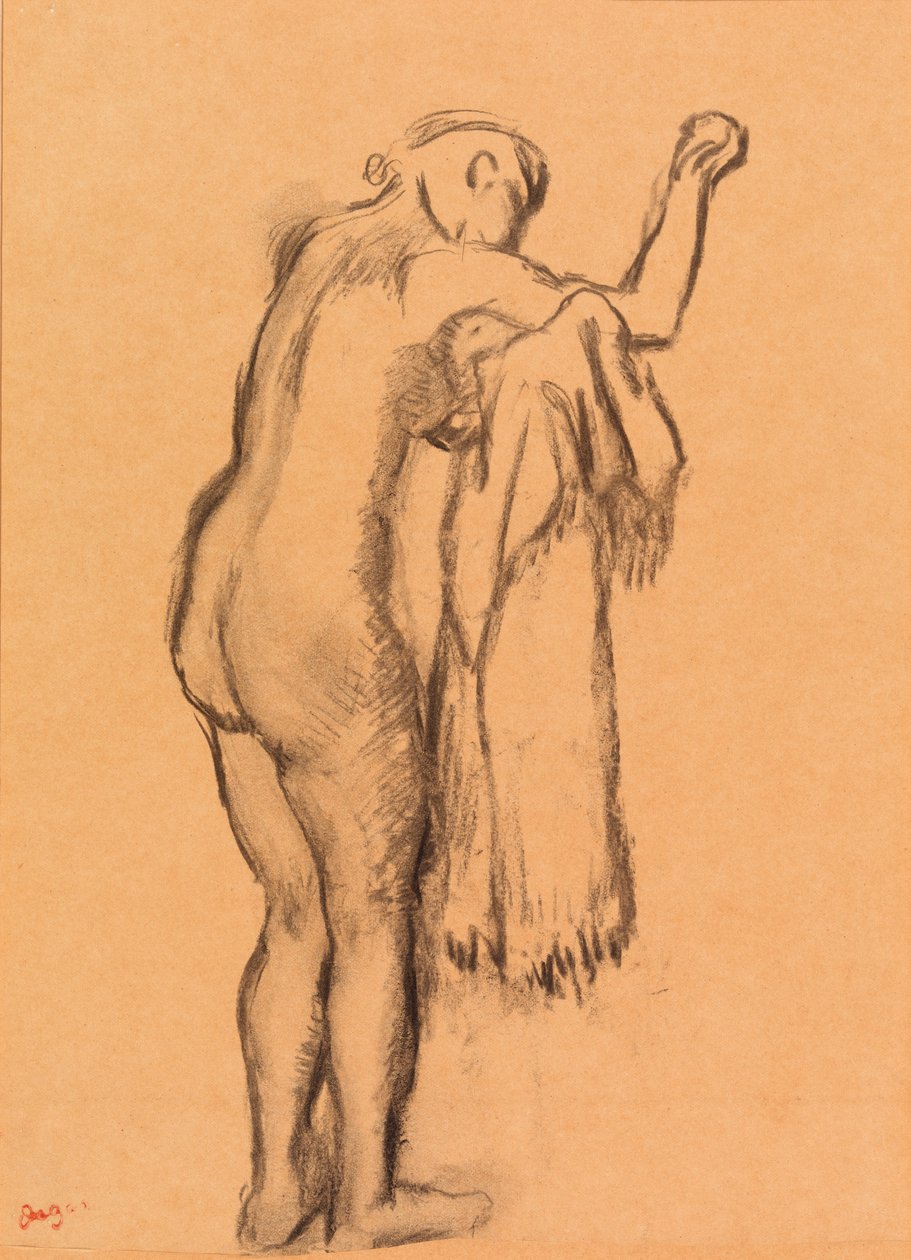 Badaren torkar sig själv av Edgar Degas