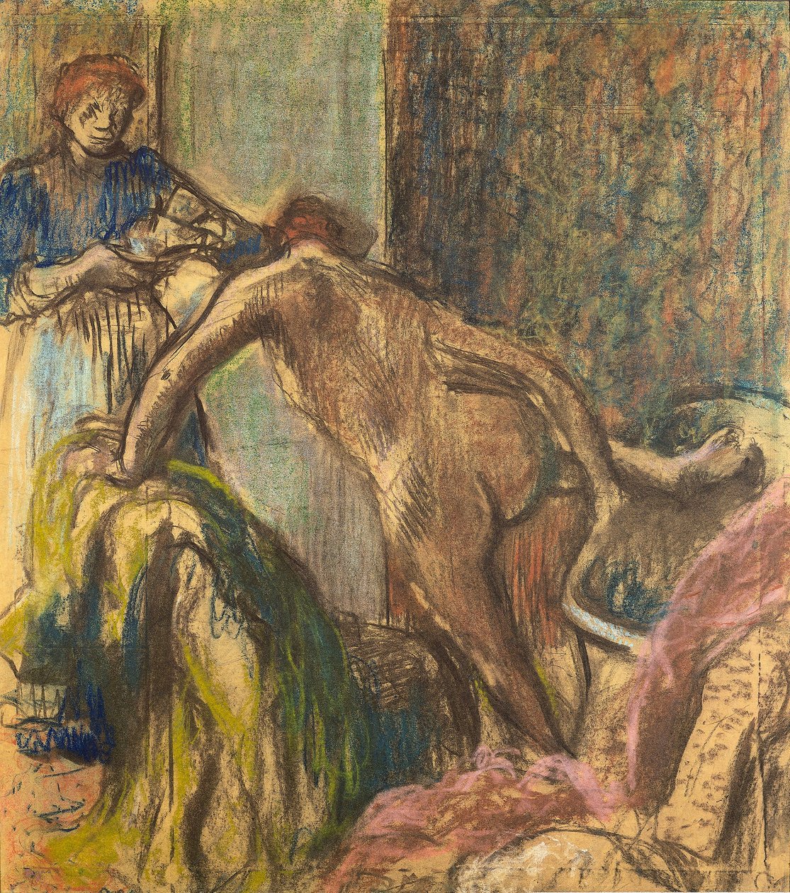 Frukost efter badet av Edgar Degas